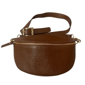 Genuine NWOT Brown Pebbled Leather Crossbody/Waist Bag